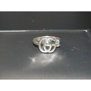 Gucci GG Marmont Key Motif Ring Size 3 14mm Sterling Silver 925 .925 Arabesque